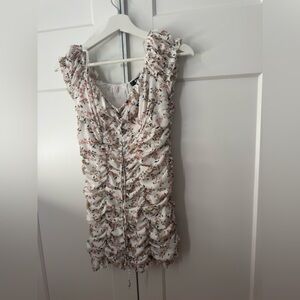 Floral Ruched Sleeveless Dress